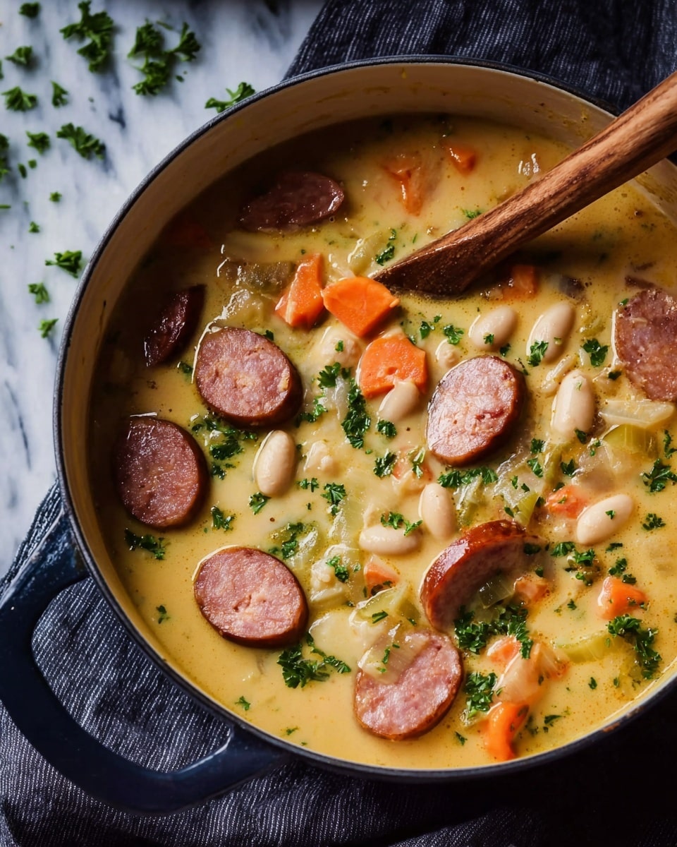 Creamy Bean Soup with Kielbasa Recipe