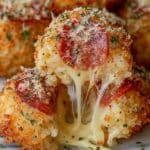 Rice Balls with Cheese and Pepperoni Recipe