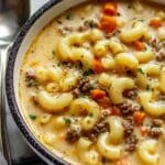 One Pot Macaroni Cheeseburger Soup Recipe