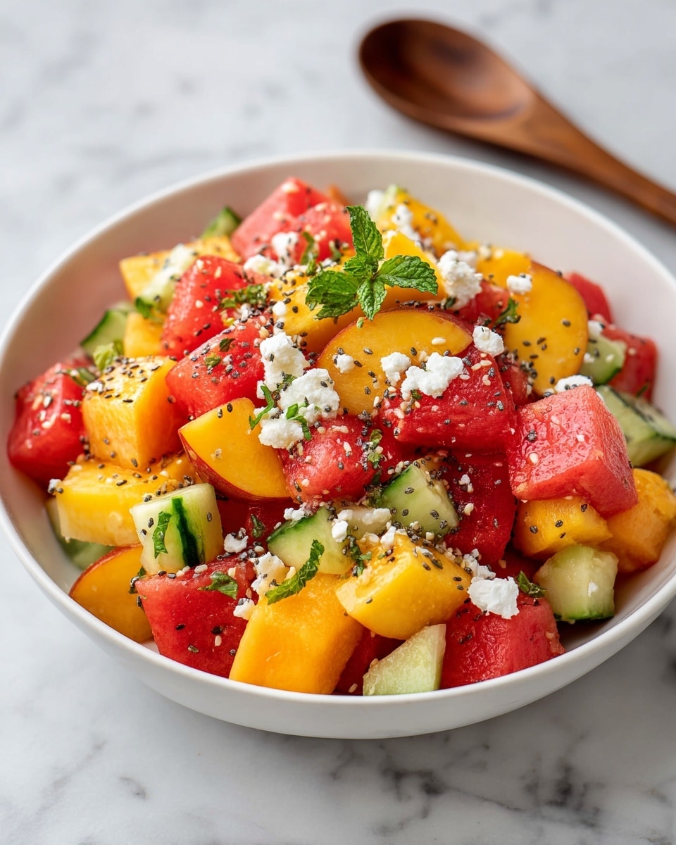 Summer Peach Watermelon Salad Recipe - Recipe Image