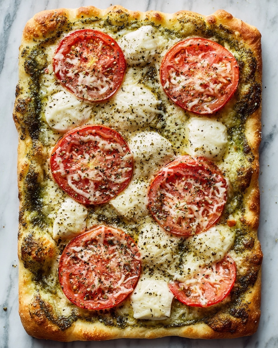 Pesto Caprese Puff Pastry Pizza Recipe - Recipe Image