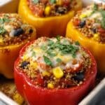 Spicy Vegetarian Quinoa Stuffed Bell Peppers Recipe