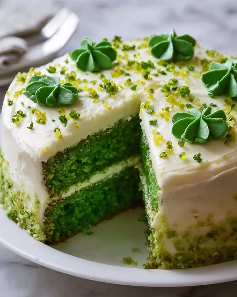 St. Patrick’s Day Green Poke Cake Recipe
