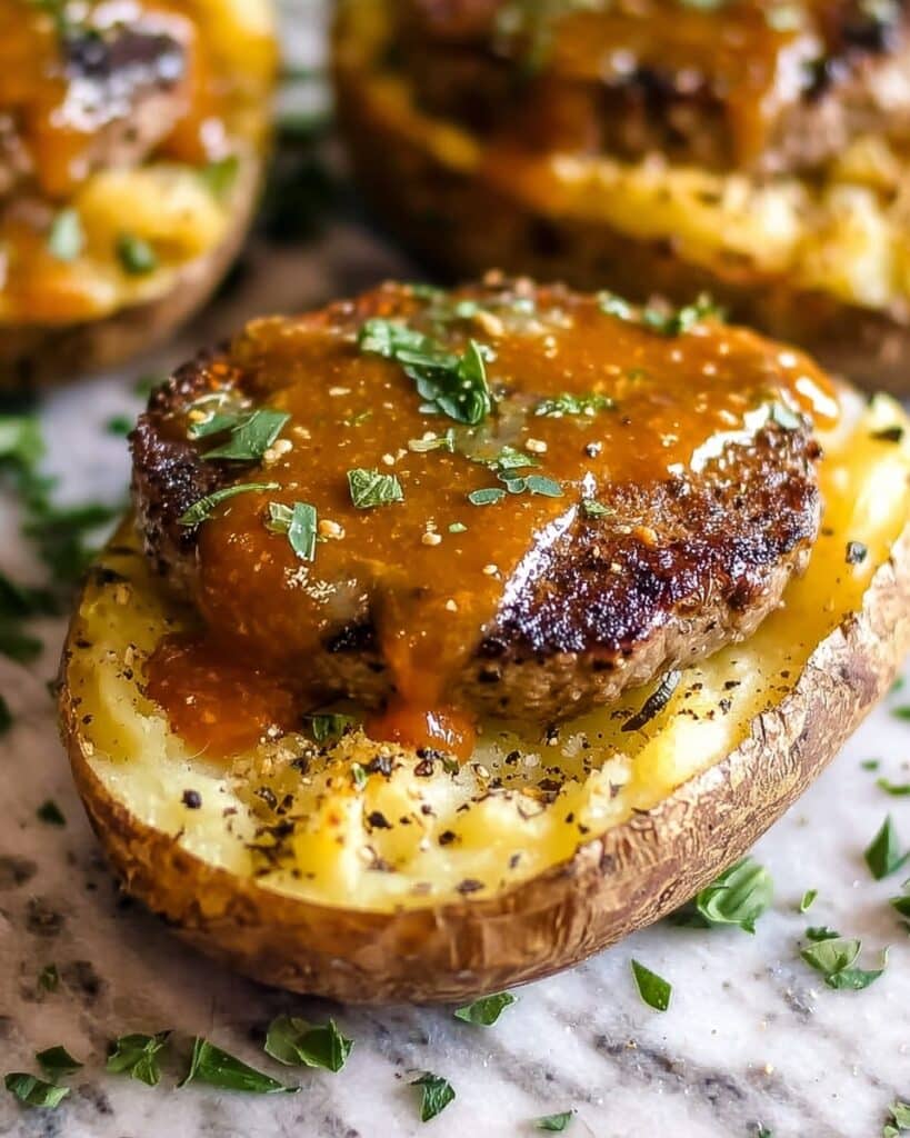Hearty Steak Bites on Loaded Baked Potatoes Recipe