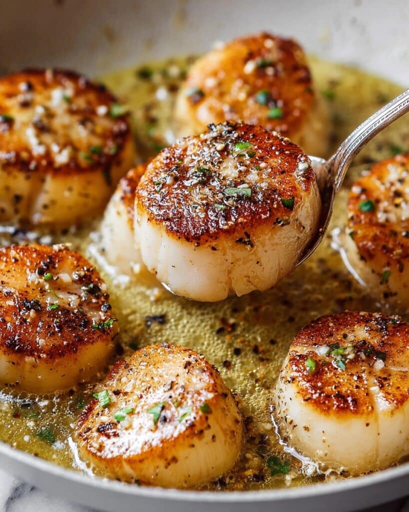 Pan Seared Scallops with Lemon Garlic Sauce Recipe