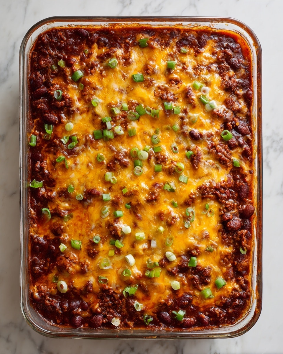Fully Loaded Classic Chili Cheese Dog Casserole Recipe - Recipe Image