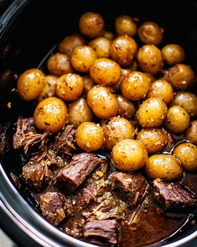 Slow Cooker Garlic Butter Beef Bites Recipe