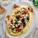 Loaded Hummus Dip with Greek Salad Toppings Recipe