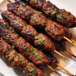 Spiced Beef and Lamb Kofta Kebabs with Tzatziki and Greek Sides Recipe