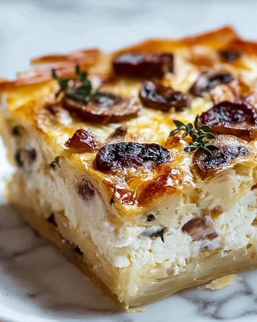 Feta & Mushroom Brunch Squares Recipe