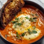 Tomato Soup with Cheese and Onion Toast Recipe