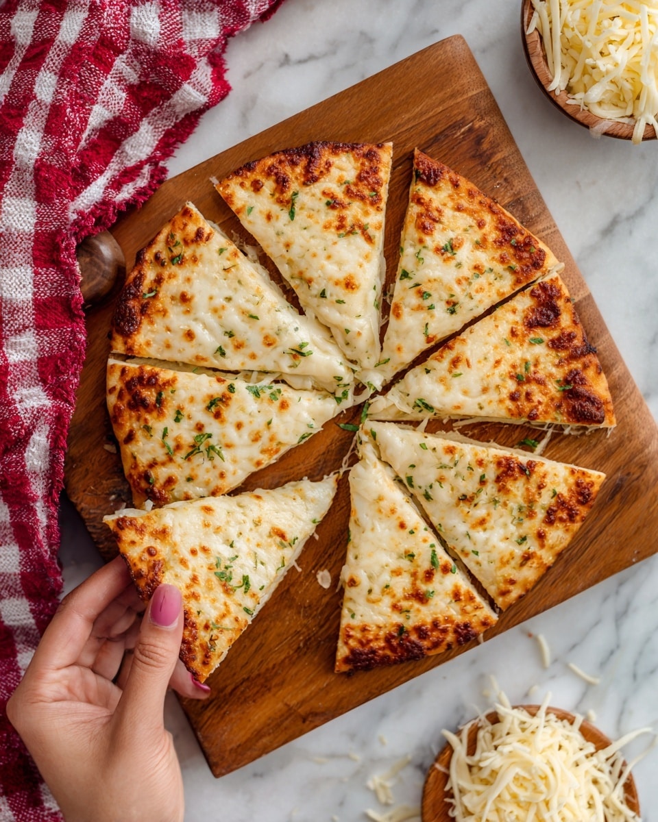Air Fryer Cheesy Tortilla Garlic Bread Recipe - Recipe Image