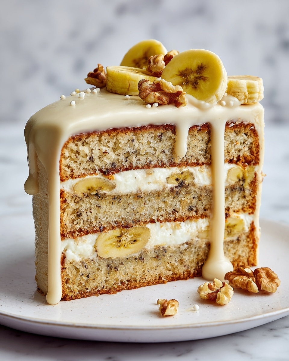 Heavenly Banana Walnut Cream Cake Recipe - Recipe Image