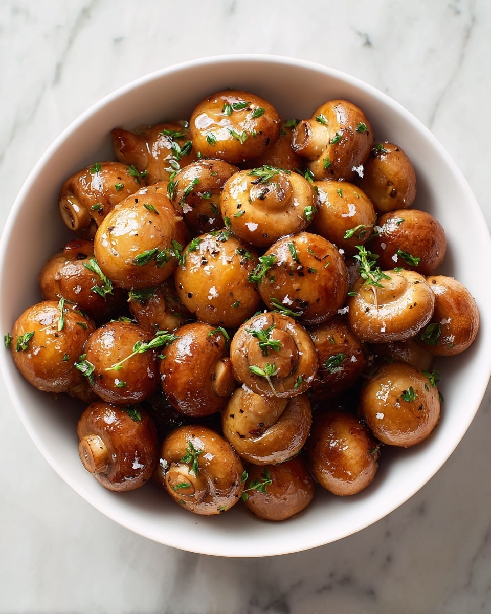 Balsamic Soy Roasted Garlic Mushrooms Recipe - Recipe Image