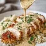 Parmesan-Crusted Chicken with Creamy Garlic Sauce Recipe