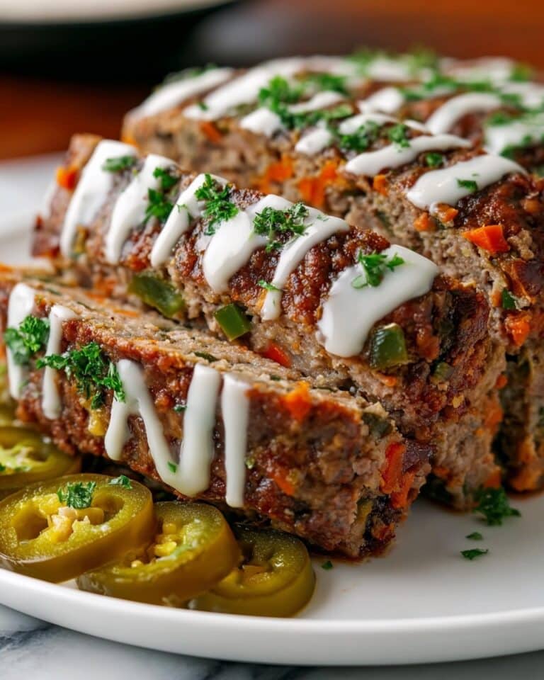 Smoky Jalapeño Popper Meatloaf with Creamy Ranch Drizzle Recipe