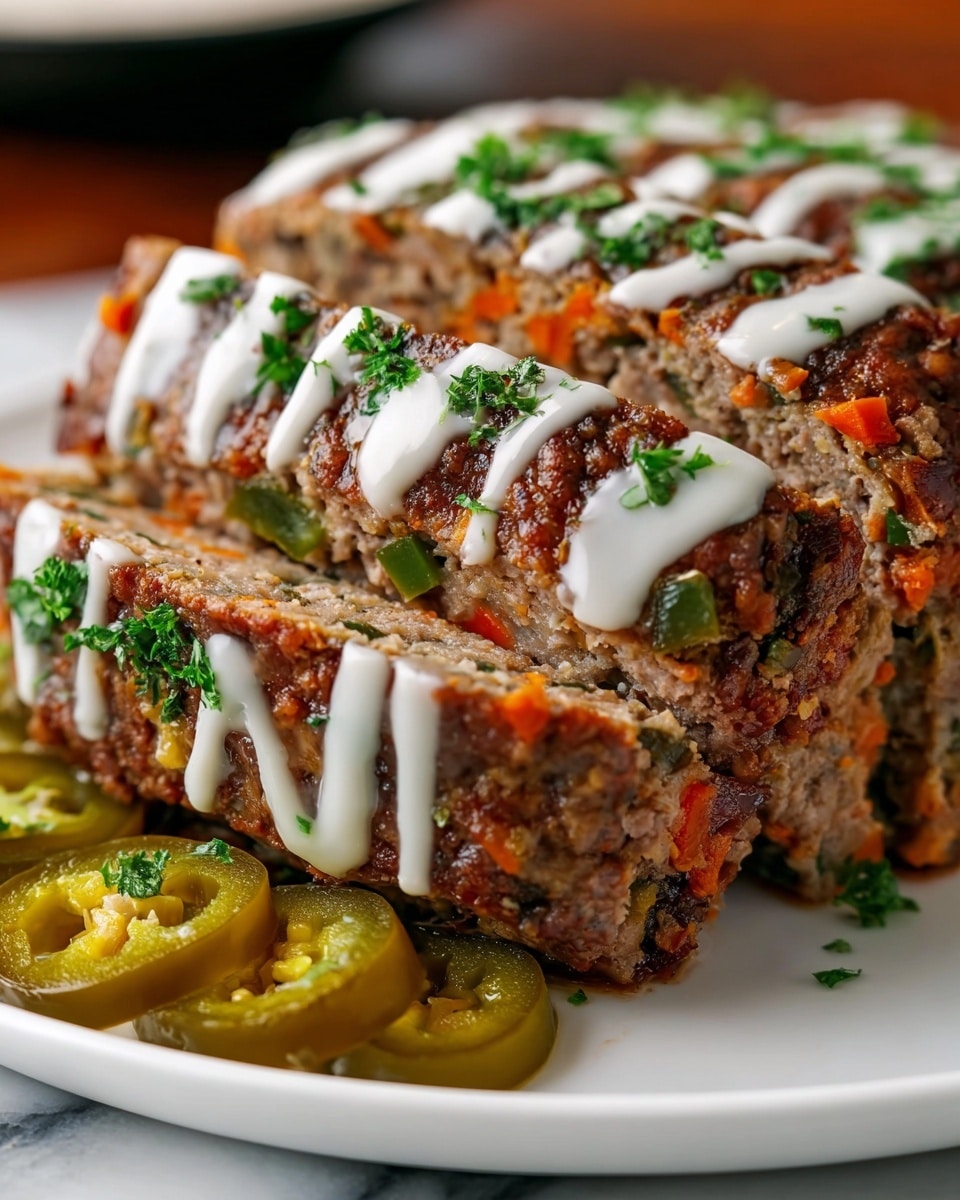 Smoky Jalapeño Popper Meatloaf with Creamy Ranch Drizzle Recipe