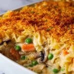 Creamy Chicken Noodle Casserole with Mushrooms, Carrots, and Cheddar Recipe