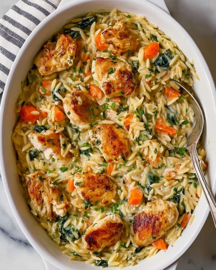 Creamy Chicken and Orzo Bake Recipe