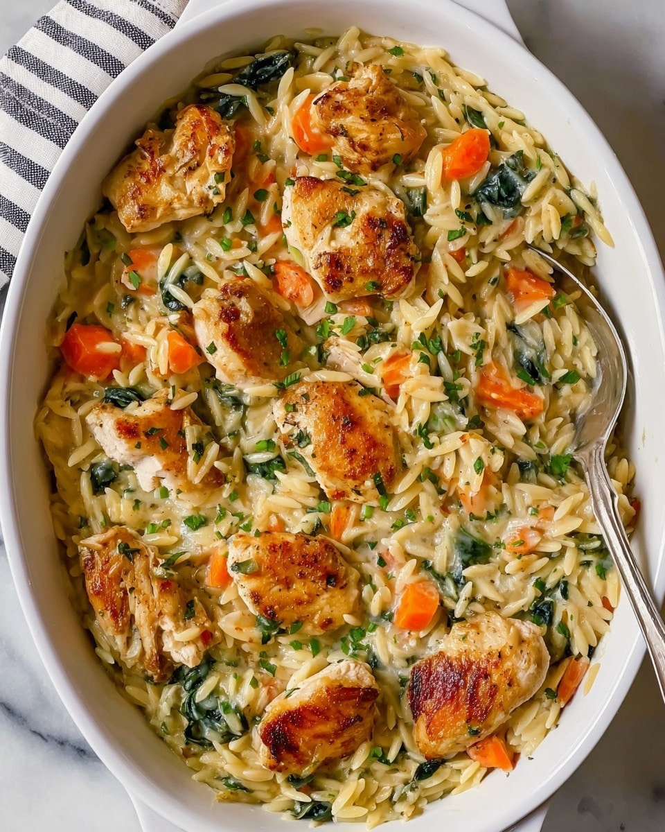 Creamy Chicken and Orzo Bake Recipe