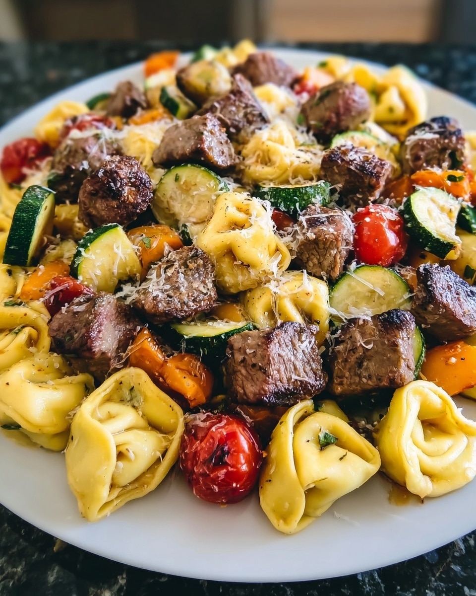 Garlic Parmesan Steak Tortellini Recipe