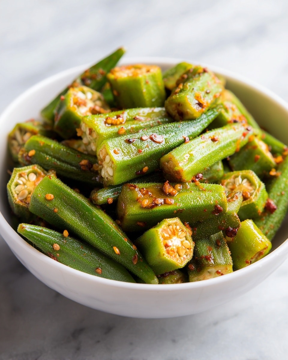 Garlic Chili Roasted Okra Recipe - Recipe Image