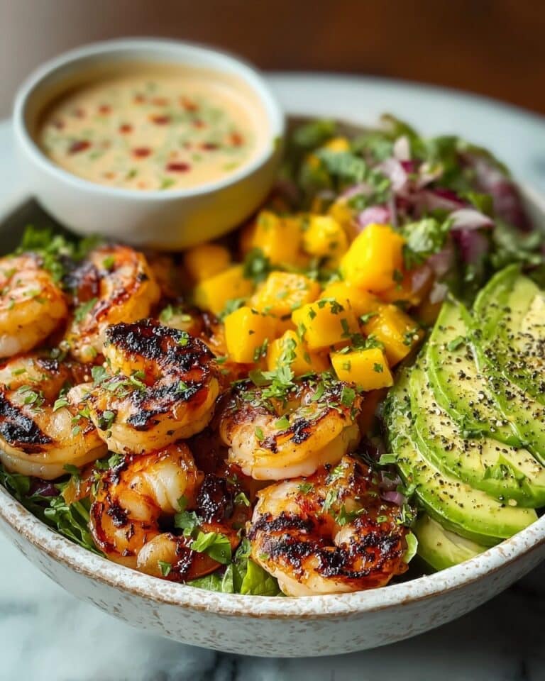 Shrimp and Avocado Bowls with Mango Salsa & Lime-Chili Sauce Recipe