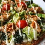 High Protein Chicken Caesar Salad Pizza Recipe