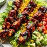 BBQ Chicken Skewer Salad with Herb Mayo and Grilled Corn Recipe