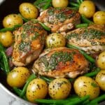 One-Pan Garlic Herb Chicken with Potatoes & Green Beans Recipe