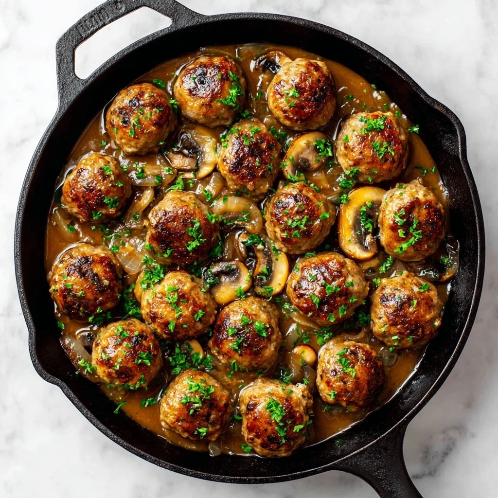 Mouthwatering Salisbury Steak Meatballs with Hearty Mushroom Gravy Recipe - Recipe Image