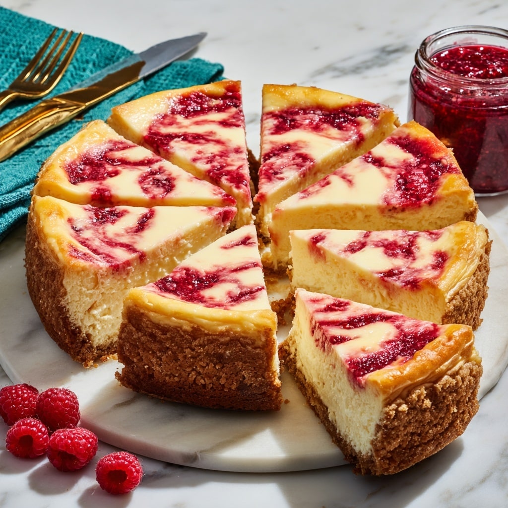 Raspberry Cheesecake with Raspberry Sauce Recipe - Recipe Image
