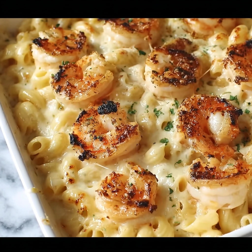 Garlic Shrimp Pasta Bake Recipe