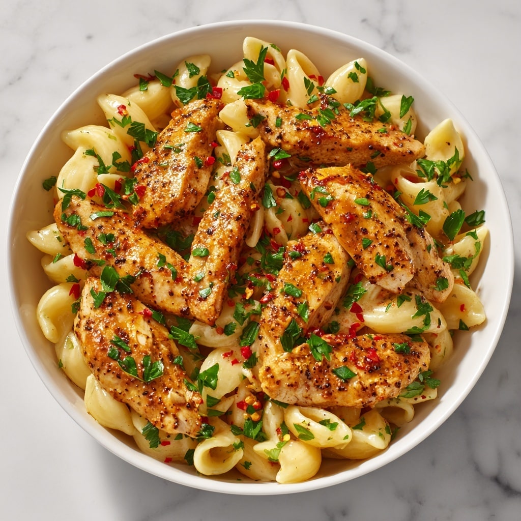 Spicy Honey Pepper Chicken with Creamy Mac and Cheese Recipe - Recipe Image