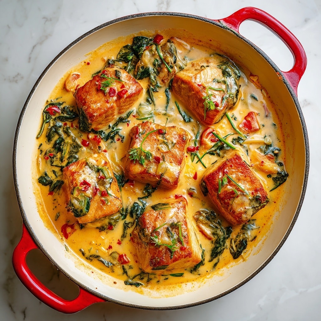 Salmon in Creamy Red Pesto Sauce Recipe - Recipe Image