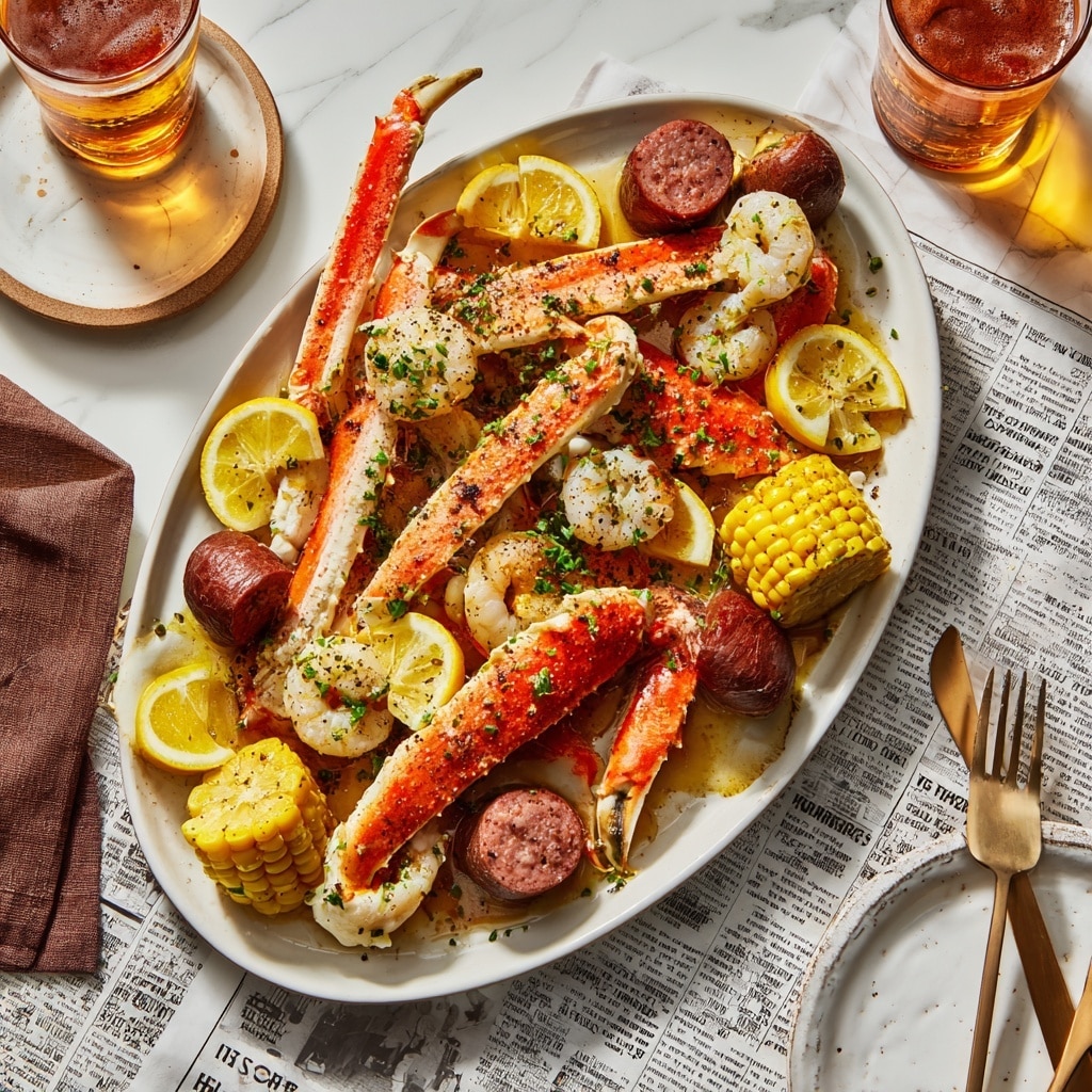 Cajun Seafood Boil with Garlic Butter Sauce Recipe - Recipe Image