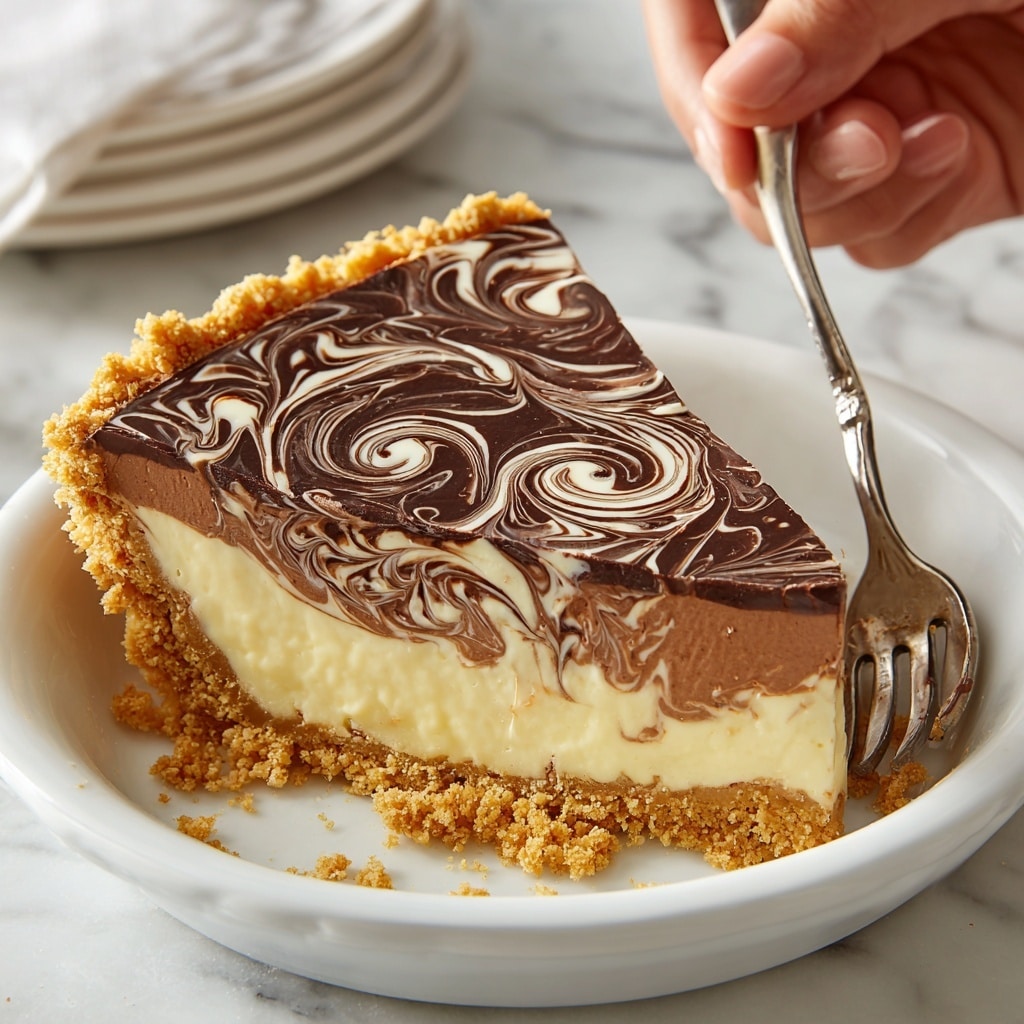 No-Bake Chocolate Peanut Butter Swirl Pie Recipe - Recipe Image