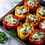 Stuffed Bell Peppers with Ground Turkey and Brown Rice Recipe