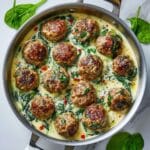 Baked Chicken Ricotta Meatballs with Spinach Recipe