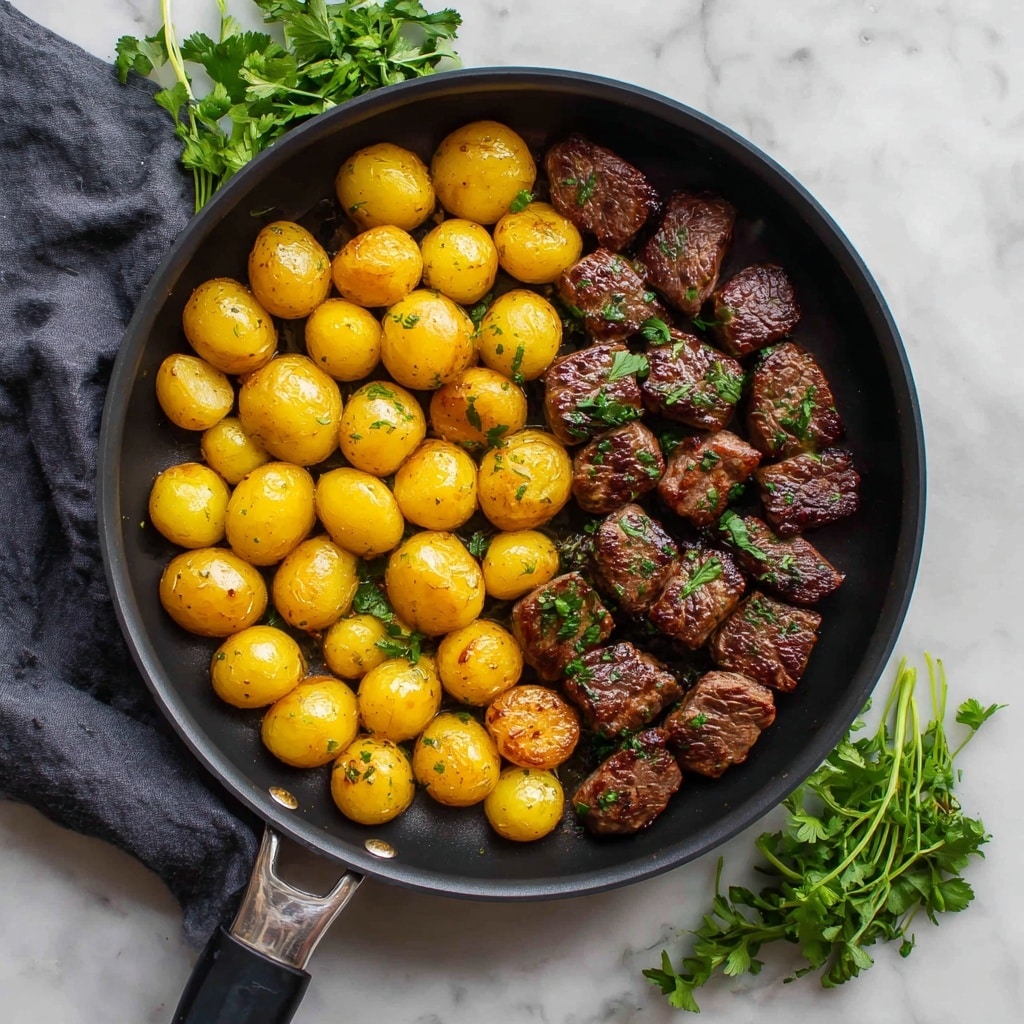 Steak Bites with Crispy Gnocchi in Garlic Rosemary Butter Recipe