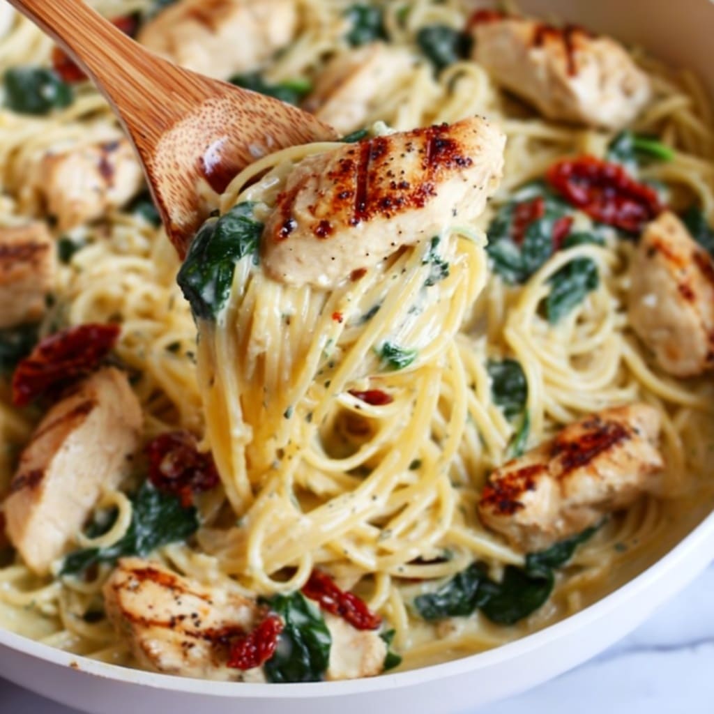 Tuscan Chicken and Spaghetti Squash Stir-Fry Recipe - Recipe Image