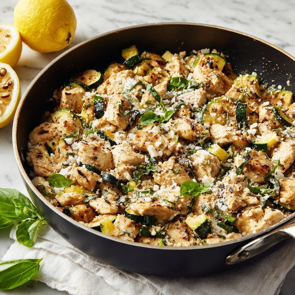 Skillet Lemon Parmesan Chicken with Zucchini and Squash Recipe