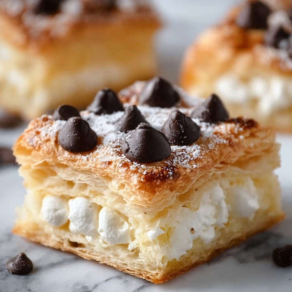 Ricotta Chocolate Chip Pastry Squares Recipe - Recipe Image