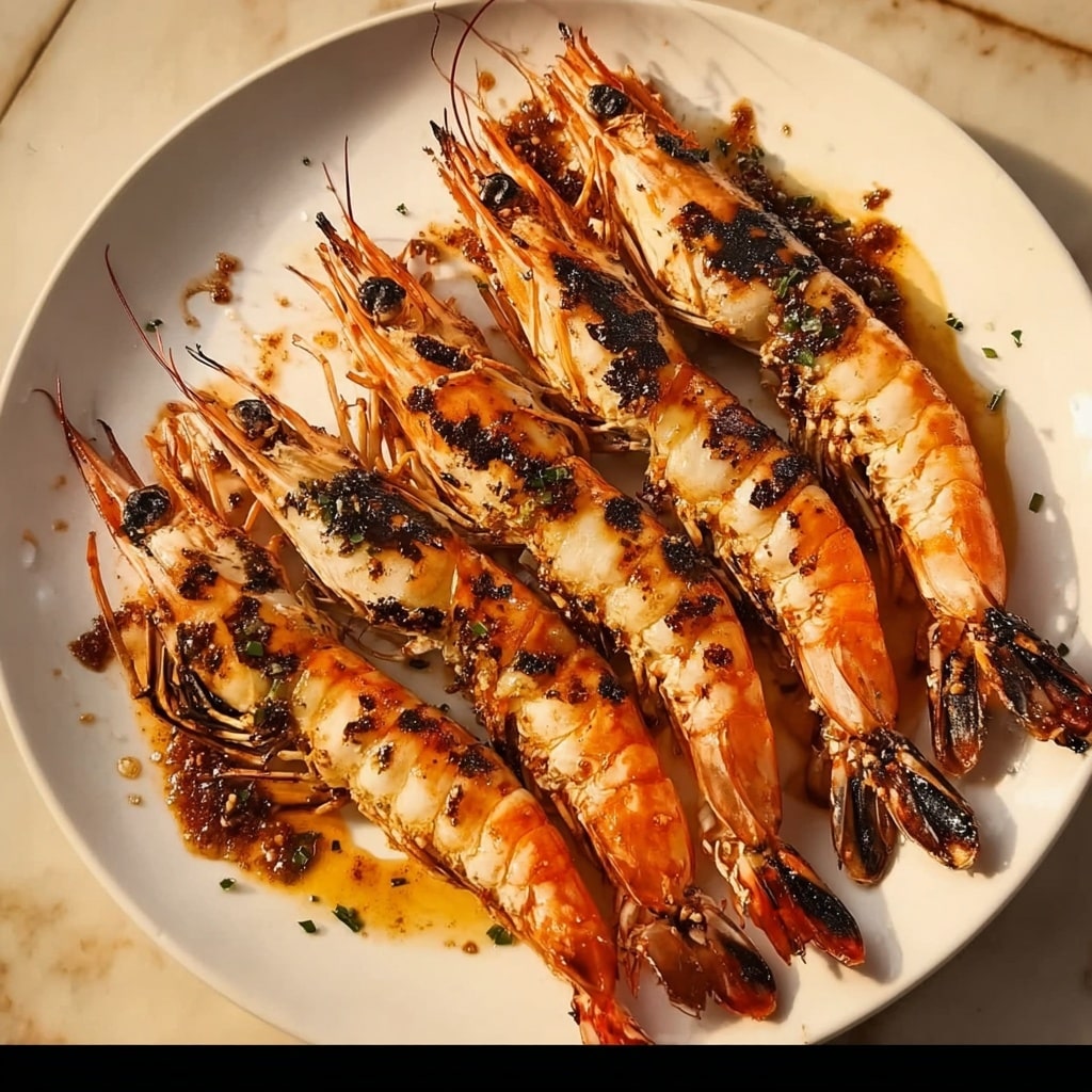 Char-Grilled King Prawns with Lemon Recipe - Recipe Image