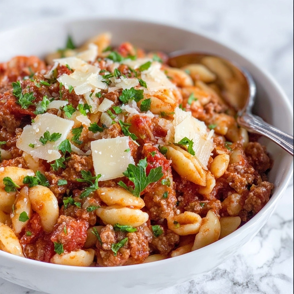 Manestra (Greek-Style Orzo with Ground Beef) Recipe - Recipe Image