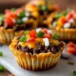 Mini Taco Cupcakes with Zesty Ground Beef and Cheese Recipe