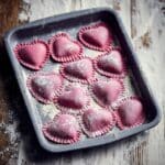 Ricotta and Sage Filled Beetroot Ravioli Hearts Recipe