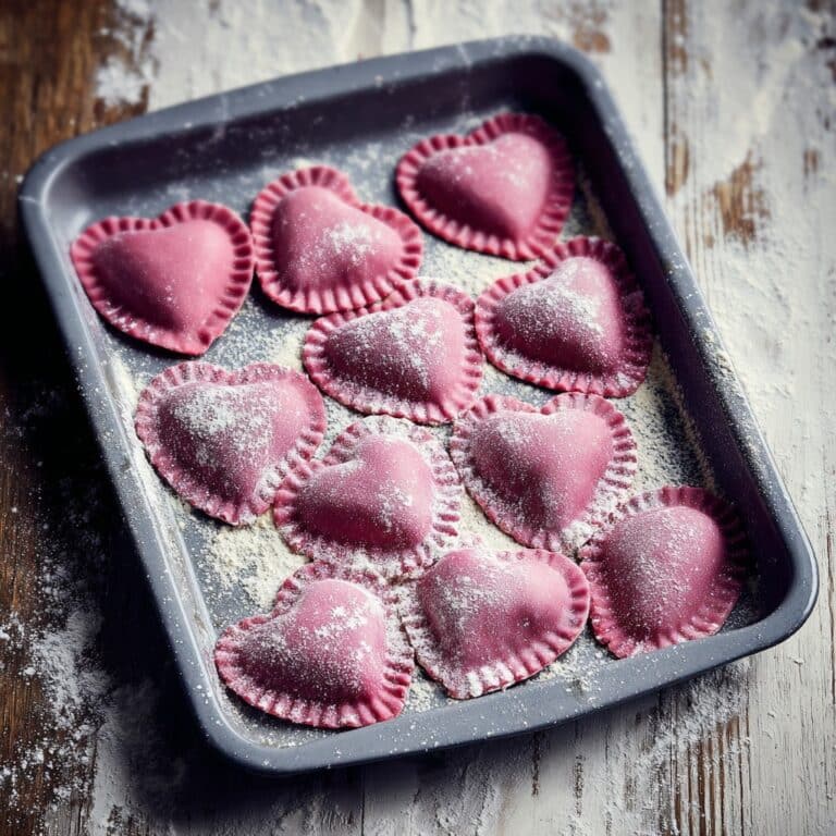 Ricotta and Sage Filled Beetroot Ravioli Hearts Recipe