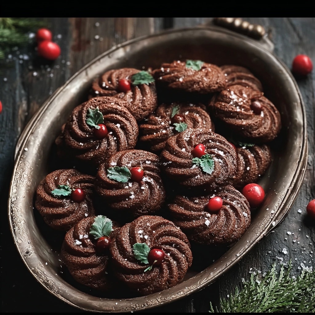 Piped Chocolate Butter Cookies Recipe - Recipe Image