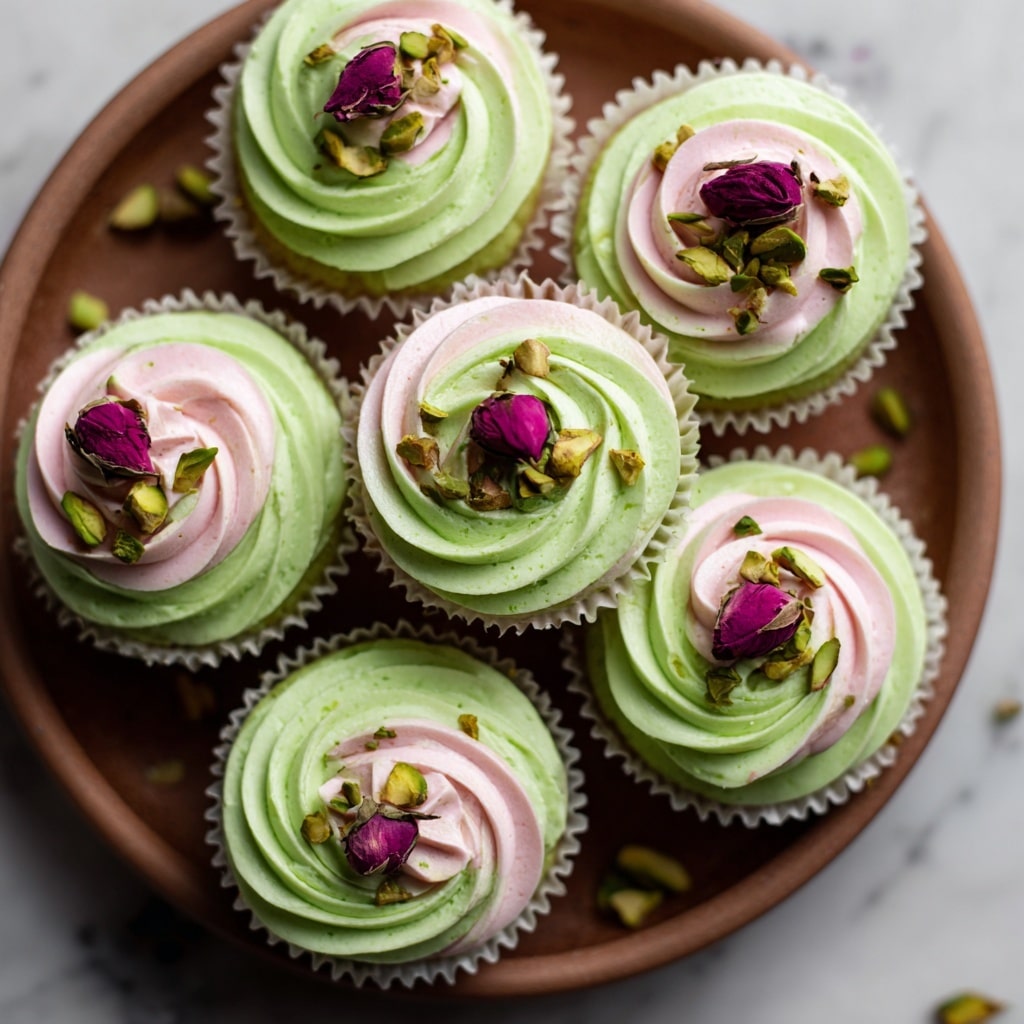 Mini Rose Pistachio Cupcakes Recipe